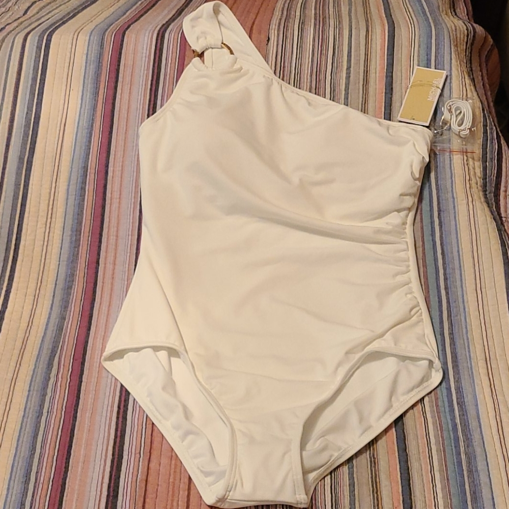 Michael Kors Embellished One Shoulder One Piece